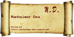 Manheimer Dea névjegykártya